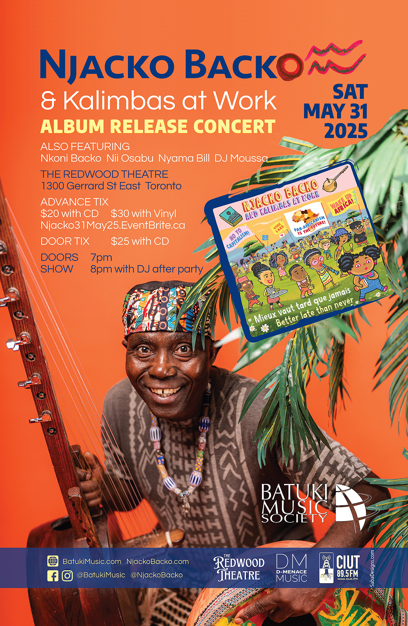 batuki music society toronto ontario canada africa african art culture artists nadine mcnulty otimoi oyemu habari concert redwood theatre njacko backo kalimbas at work
