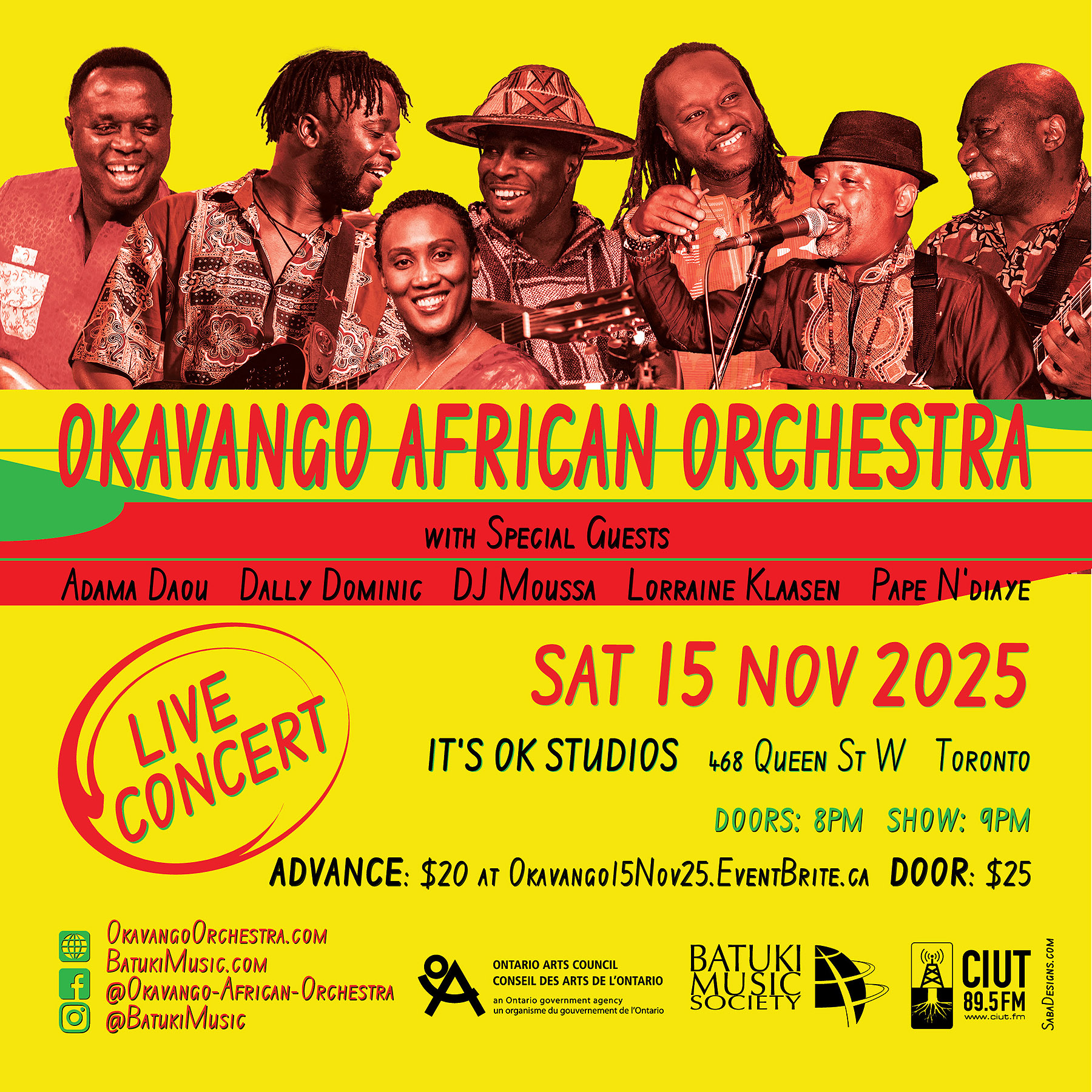 batuki music society toronto ontario canada africa african art culture artists nadine mcnulty otimoi oyemu habari okavango african orchestra concert its ok studios daniel nebiat aron nitunga sadio sissokho kofi ackah mabinty sylla tichaona tich maredza ebenezer agyekum lorraine klaasen adama daou dally dominic dj moussa pape ndiaye