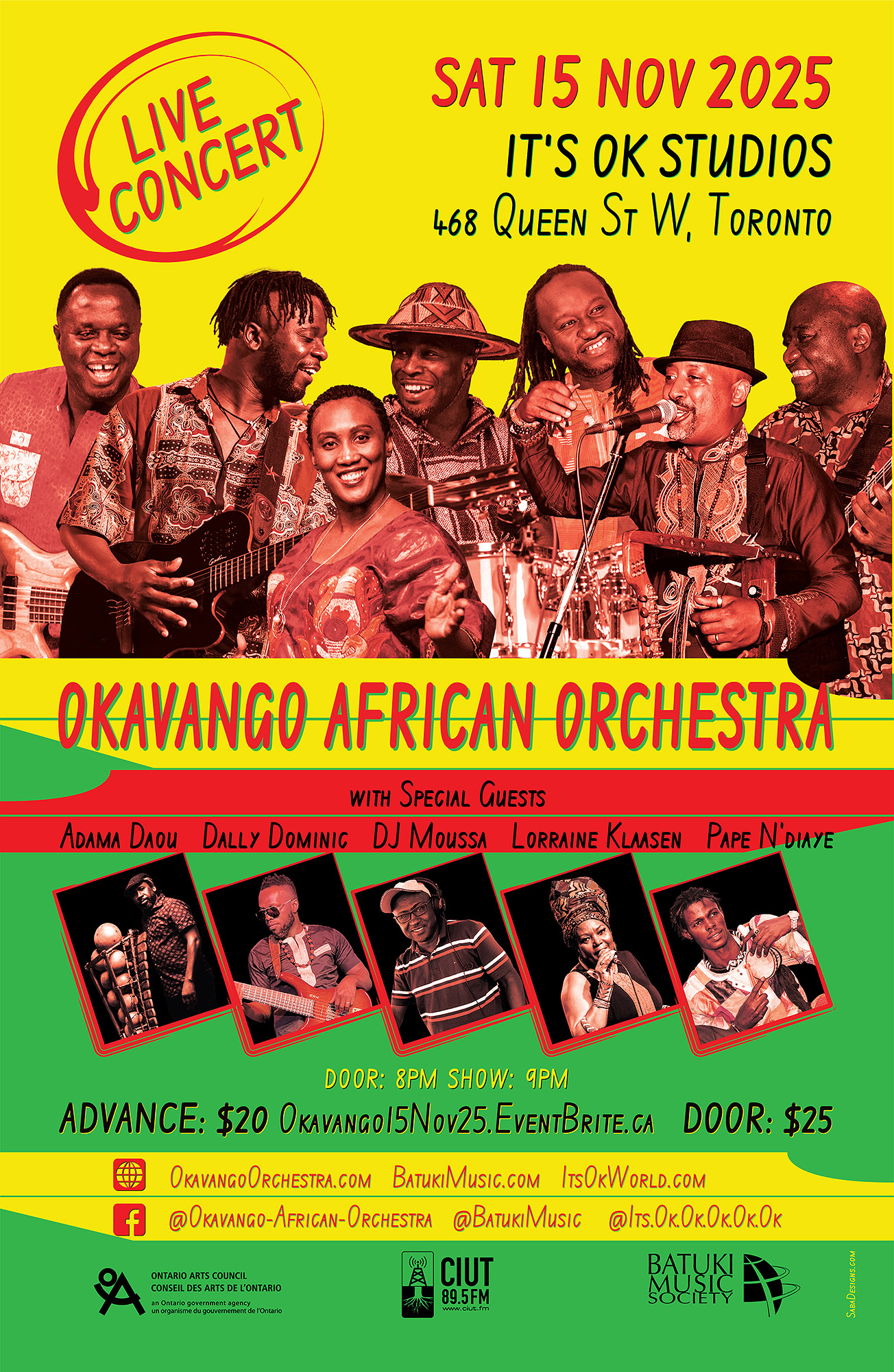 batuki music society toronto ontario canada africa african art culture artists nadine mcnulty otimoi oyemu habari okavango african orchestra concert its ok studios daniel nebiat aron nitunga sadio sissokho kofi ackah mabinty sylla tichaona tich maredza ebenezer agyekum lorraine klaasen adama daou dally dominic dj moussa pape ndiaye