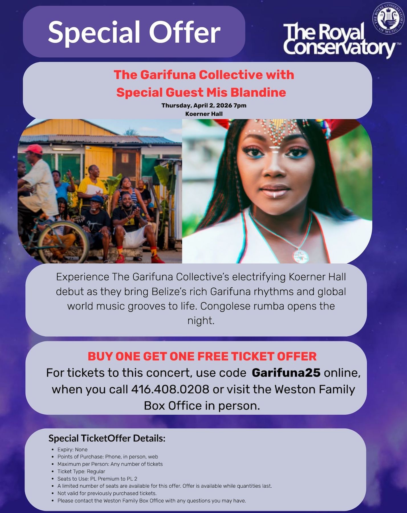 batuki music society toronto ontario canada africa african art culture artists nadine mcnulty otimoi oyemu habari concert koerner hall royal conservatory garifuna collective mis blandine