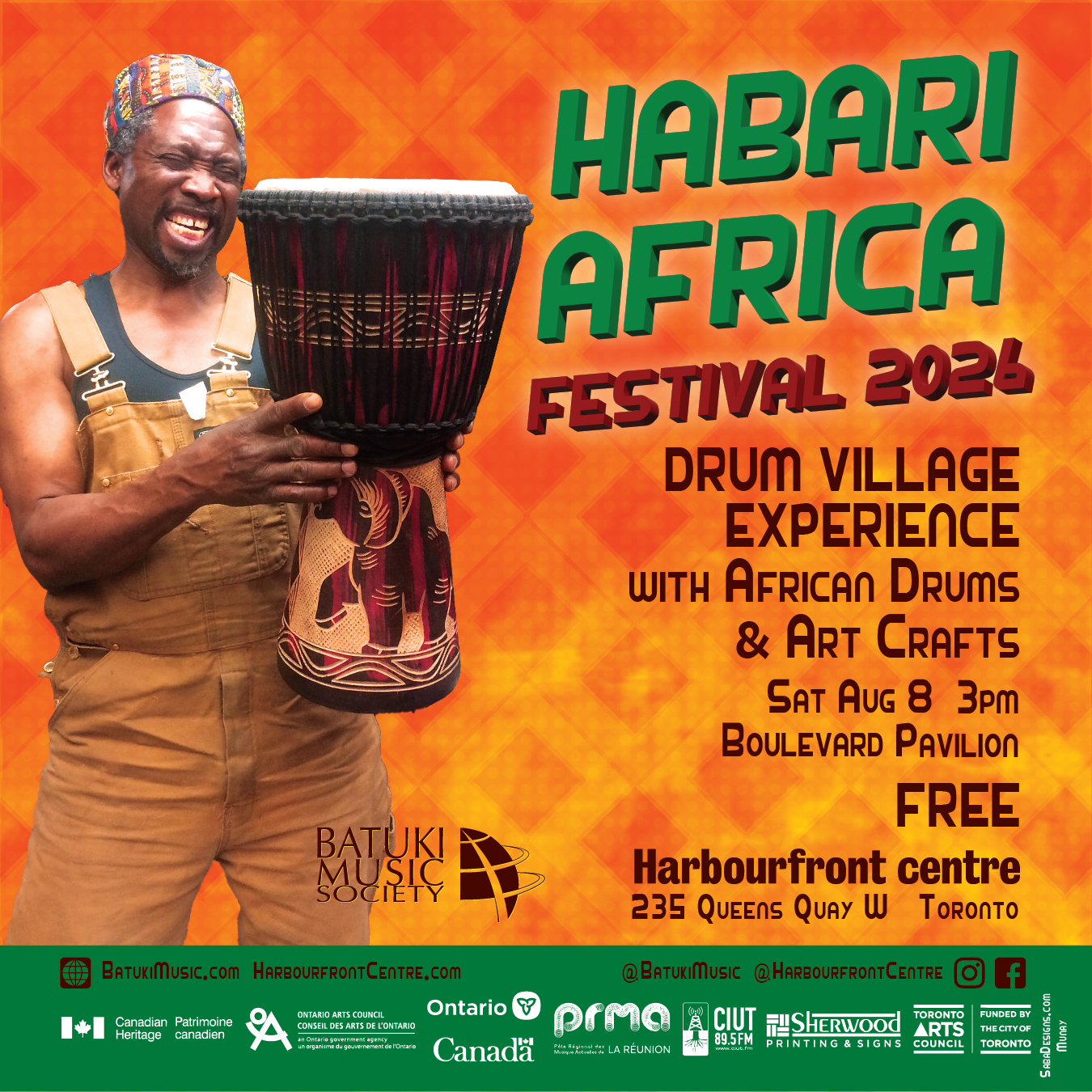 Habari Africa Festival 2026 by Batuki Music Society Drum Village Experience with Saikou Saho of African Drums & Art Crafts