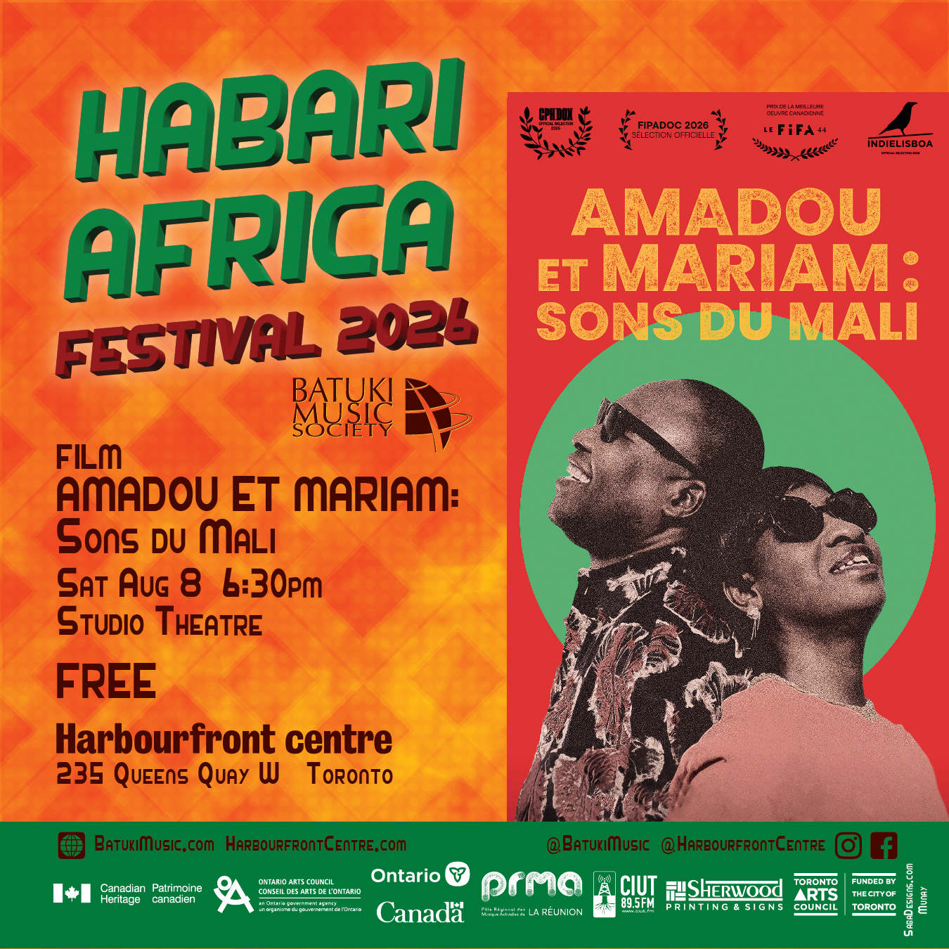 Habari Africa Festival 2026 by Batuki Music Society Film Amadou & Mariam Sons du Mali